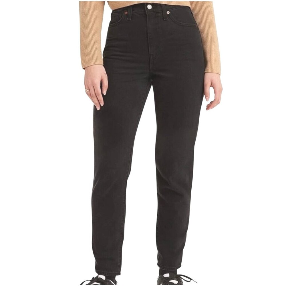 Levis Womens High-Waisted Mom Jeans Black Cotton Blend Size 29 X 30